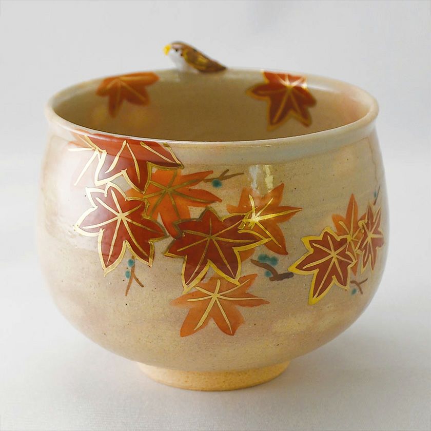 茶道具 抹茶茶碗（まっちゃちゃわん） 紅葉茶碗 （京焼） 竹中 洸祥