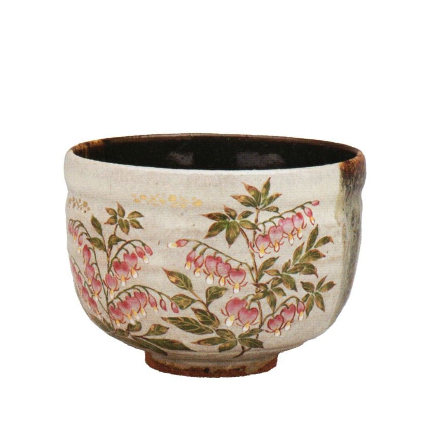 茶道具 抹茶茶碗（まっちゃちゃわん） 京焼 華鬘草（ケマンソウ） 茶碗