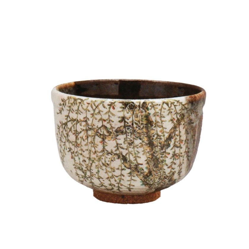 茶道具 抹茶茶碗（まっちゃちゃわん） 京焼 掛分 芽吹柳 茶碗 中村