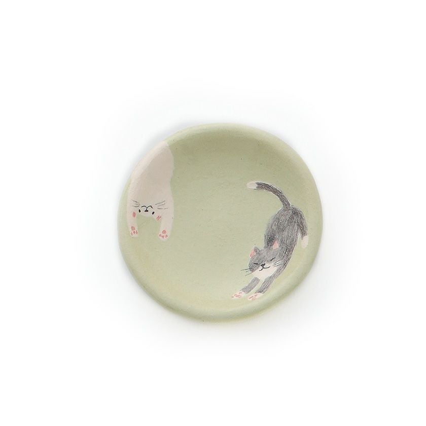 茶道具 菓子器（かしき） 豆皿 猫 楽入窯 | 千年の香り 千紀園