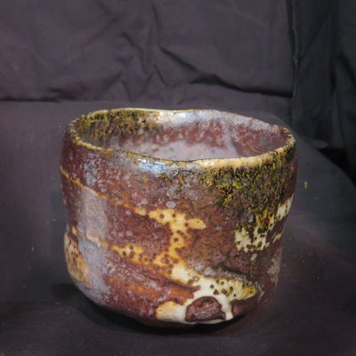 茶道具 抹茶茶碗（まっちゃちゃわん） はふり志野 黒赤 茶碗 信楽焼 