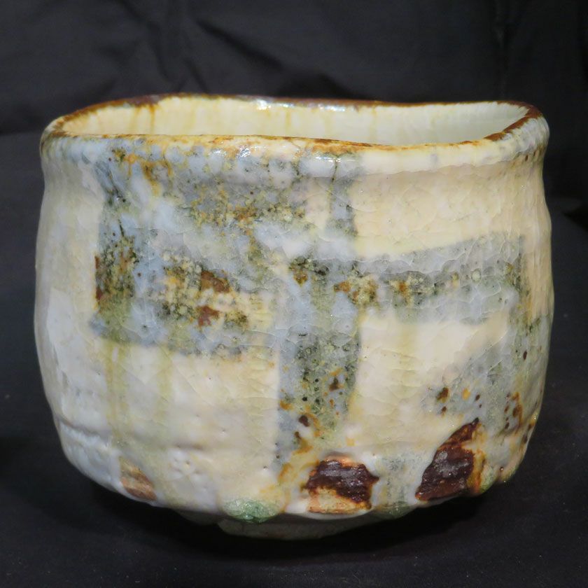 茶道具 抹茶茶碗（まっちゃちゃわん） 土灰志野 白色焼しめ 茶碗