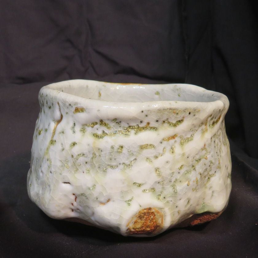スコネコ専用木戸貞昭／土灰志野茶碗／昭43 茶道具 抹茶茶碗（まっちゃちゃわん） 土灰志野 鼠焼しめ 茶碗 信楽焼