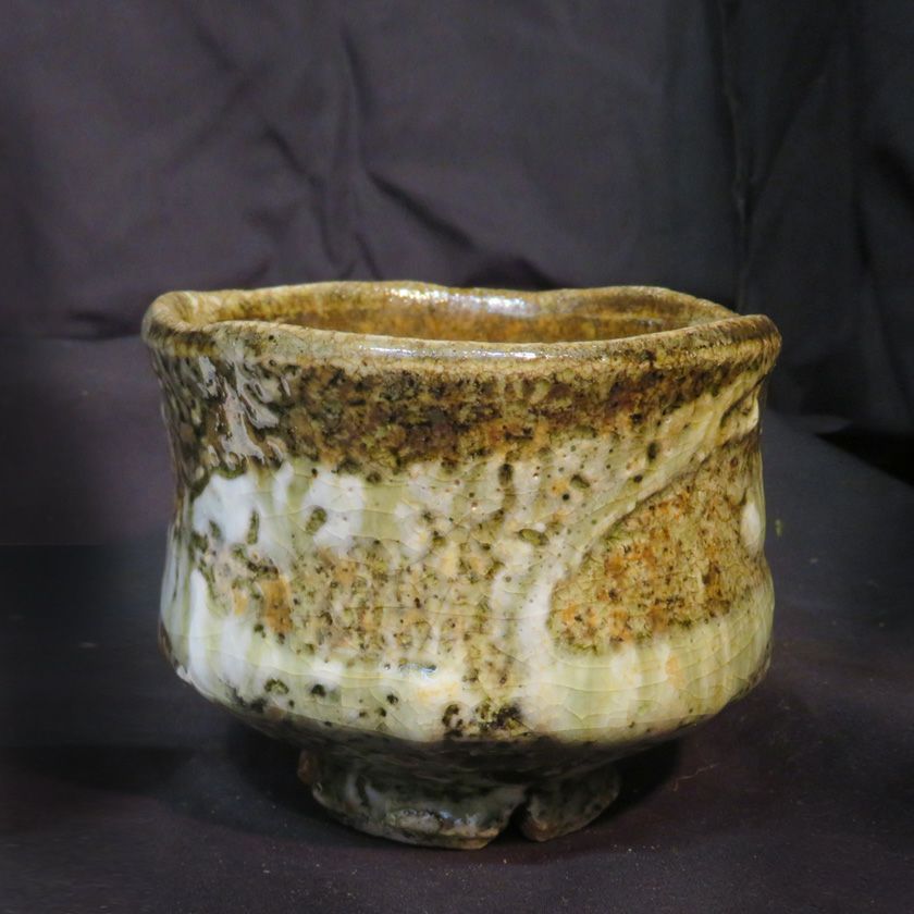 スコネコ専用木戸貞昭／土灰志野茶碗／昭43 茶道具 抹茶茶碗（まっちゃちゃわん） 土灰志野 鼠焼しめ 茶碗 信楽焼