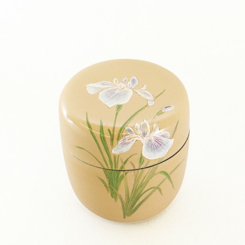 茶道具 薄茶器（うすちゃき） 白塗中棗 菖蒲蒔絵 佐々木 麗峰 端午の
