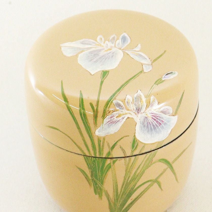 茶道具 薄茶器（うすちゃき） 白塗中棗 菖蒲蒔絵 佐々木 麗峰 端午の