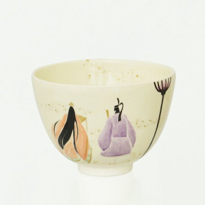 茶道具 抹茶茶碗（まっちゃちゃわん） 茶碗 色絵 立雛 今岡 三四郎 