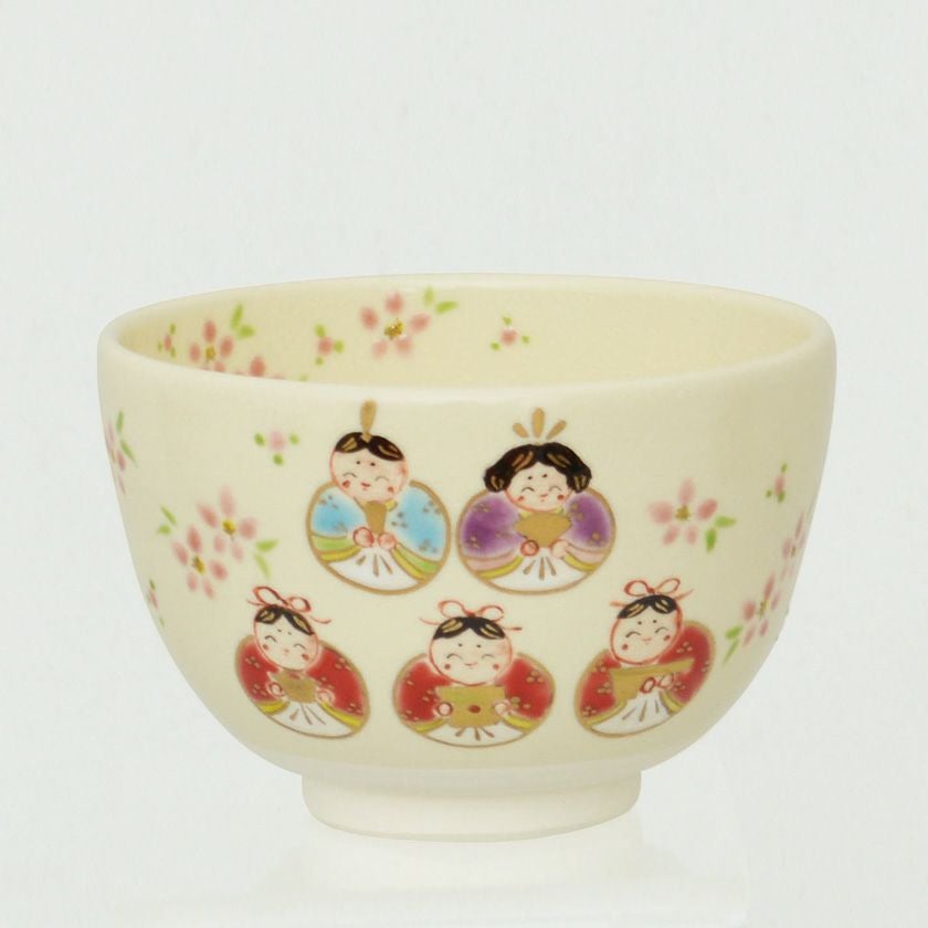 茶道具 抹茶茶碗（まっちゃちゃわん） 茶碗 色絵 鞠雛 加藤 起楽 ひな祭り 雛祭り 桃の節句 上巳の節句 抹茶茶碗は茶の湯文化である表千家・裏千家の茶道具や抹茶を専門に扱う千紀園（せんきえん）が通販で販売しています。茶会また初心者向けのお稽古用にご利用いただける抹茶碗です。贈り物・ギフトにも人気です。
