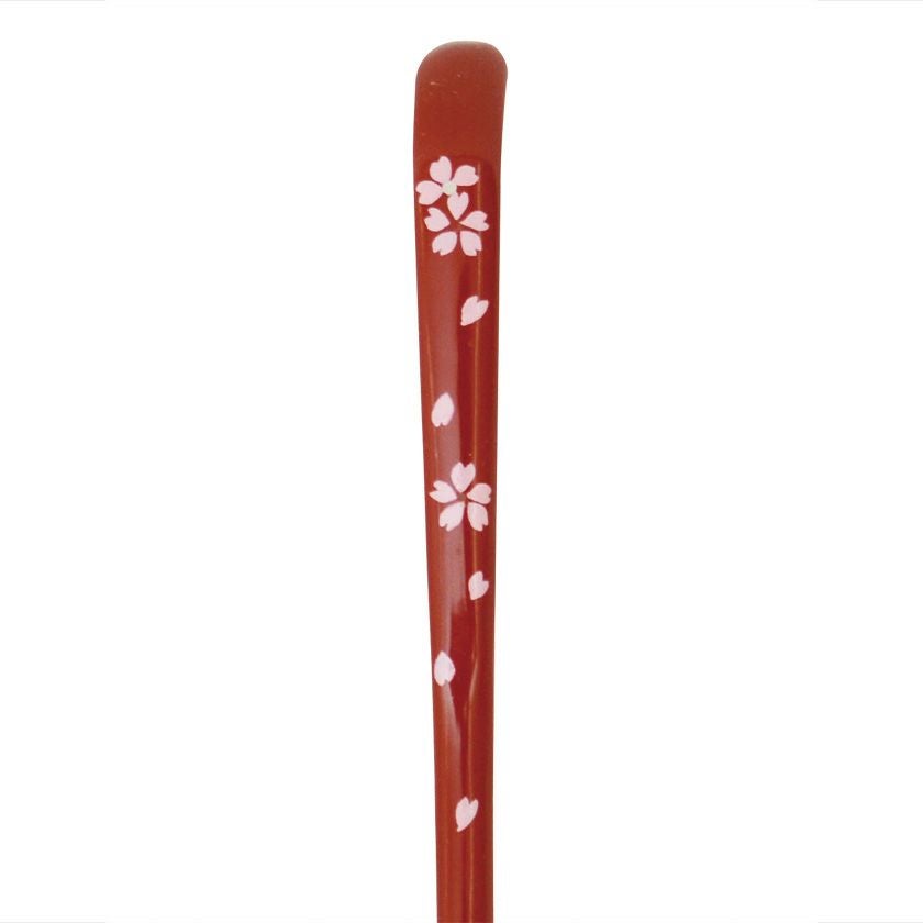 茶道具 茶杓（ちゃしゃく） 塗茶杓 朱 桜蒔絵 佐々木 麗峰 | 千年の