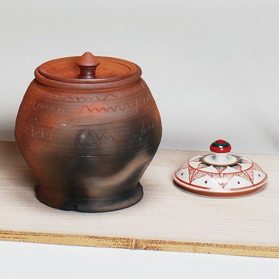茶道具 水指（水差・みずさし） 水指 南蛮芋頭 赤絵替蓋付