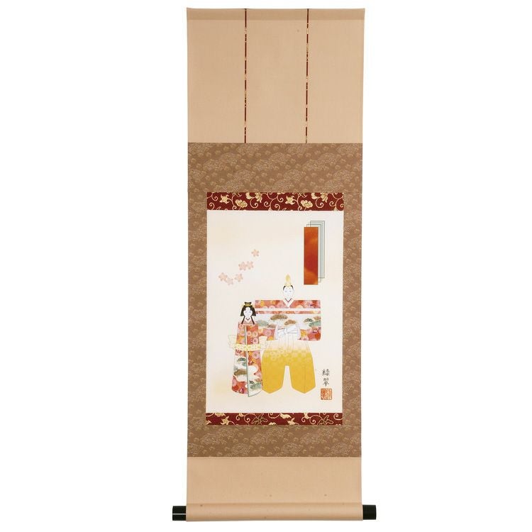 茶道具 掛軸（かけじく） 掛け軸 掛物 立雛の絵 緑翠画写 香山緑翠画写