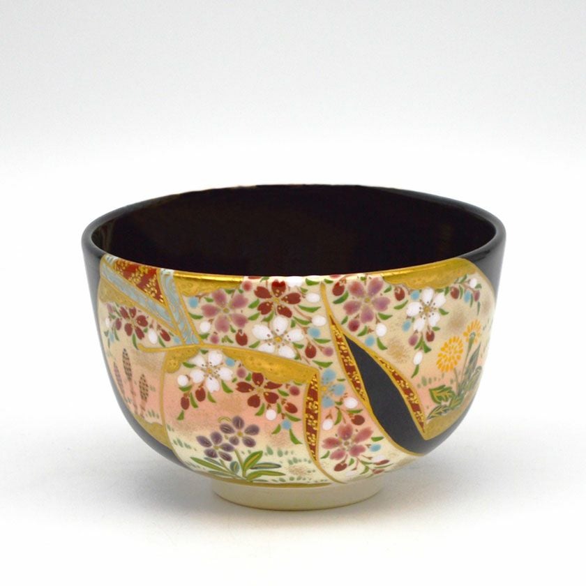 茶道具 抹茶茶碗（まっちゃちゃわん） 茶碗 黒仁清 誰ヶ袖 中村 秋峰