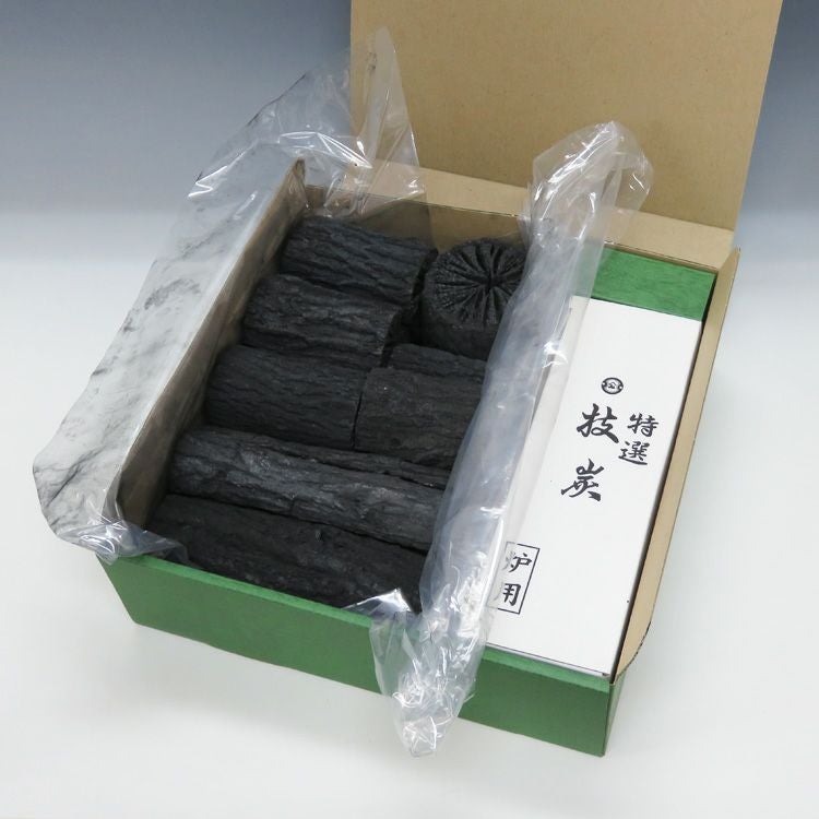 kimkim【愛媛産】クヌギ炉用茶道炭×2箱 茶道具 炭（すみ） 茶炭 炉用くぬぎ炭 一組手前炭 代金引換不可 ○写真