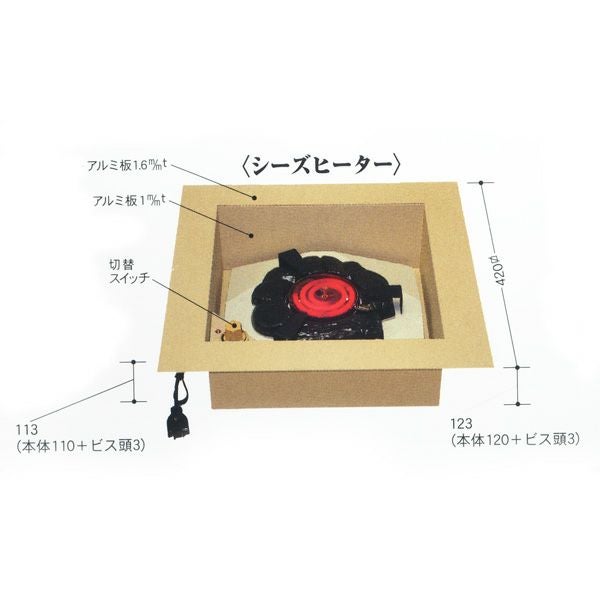 茶道具　炉壇　ろだん　銅 茶道具 炉壇（ろだん） 上炉壇セット (掻合塗炉縁・炉蓋・上五徳付
