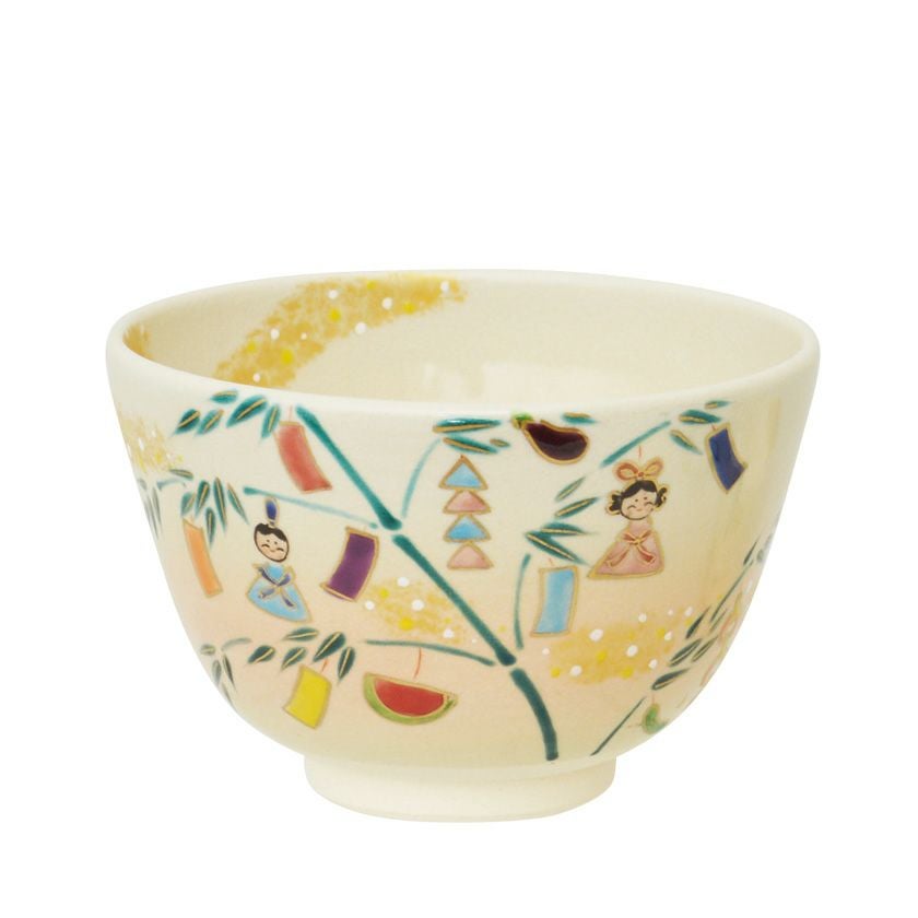 茶道具 抹茶茶碗（まっちゃちゃわん） 茶碗 色絵 七夕飾り 加藤 起楽