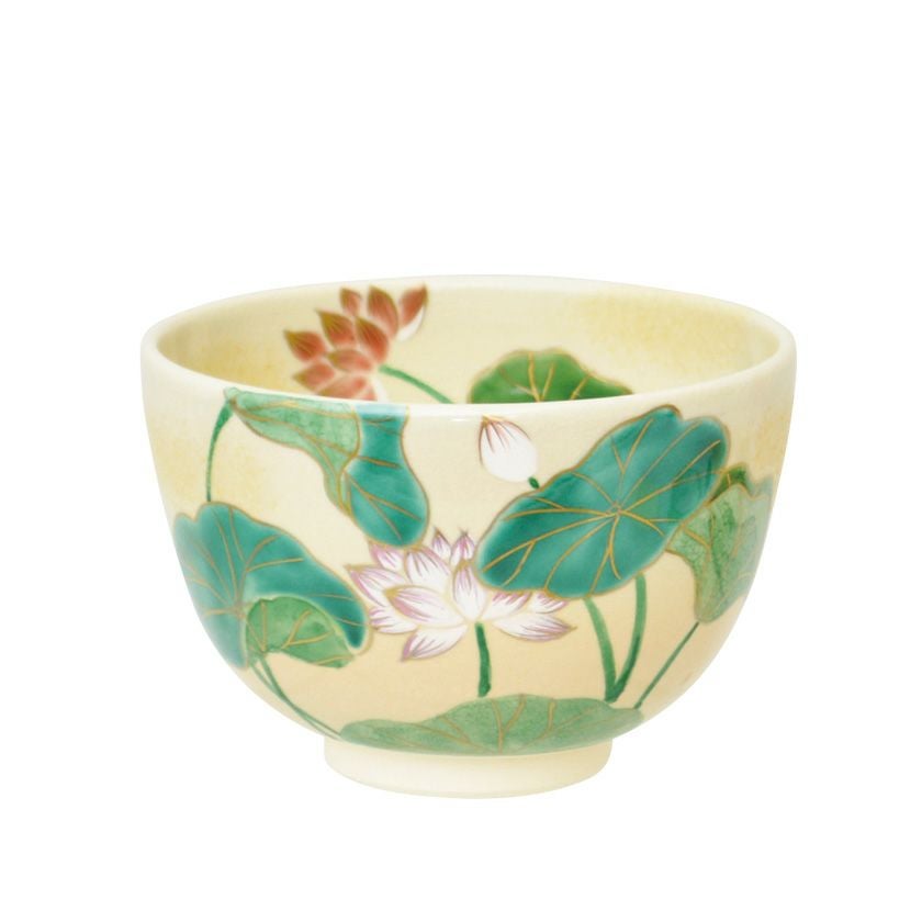 茶道具 抹茶茶碗（まっちゃちゃわん） 茶碗 色絵 蓮 加藤 永山 | 千年