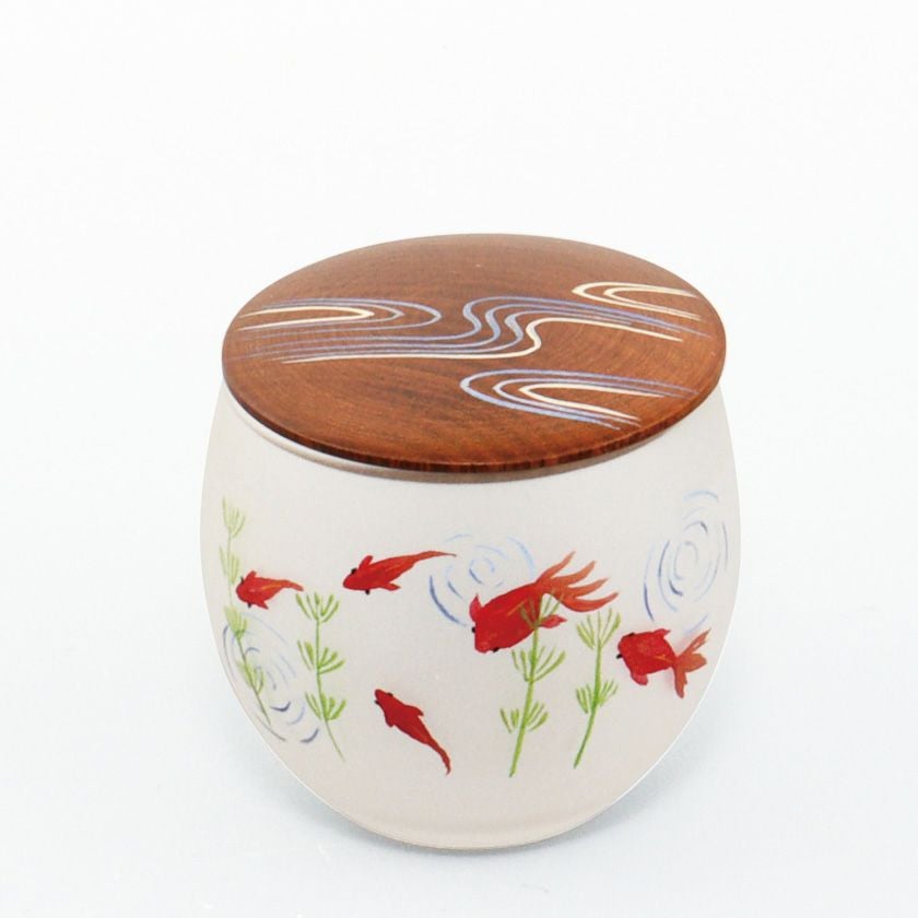 茶道具 茶器（ちゃき） 硝子茶器（ガラス茶器） 流水に金魚蒔絵 佐々木