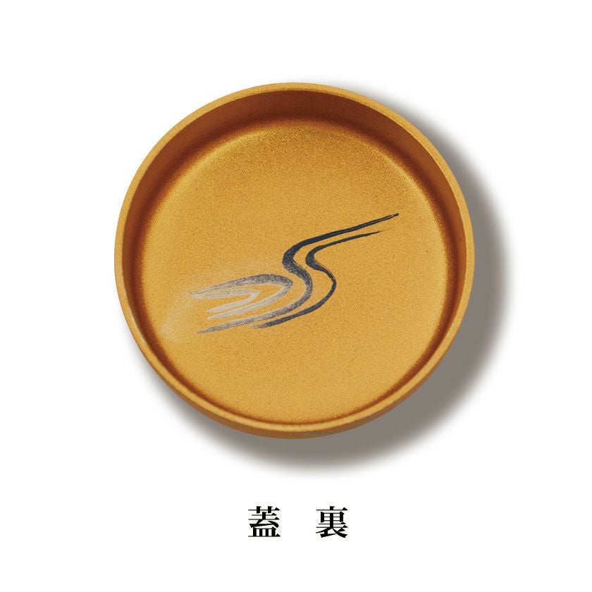 茶道具　木製　梨子地塗器据板 茶道具 薄茶器（うすちゃき） 梨子地中棗 青楓流水蒔絵 （内梨子地