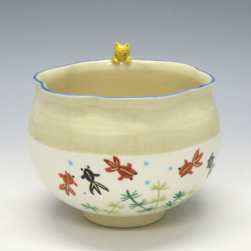 茶道具 抹茶茶碗（まっちゃちゃわん） 京焼 茶碗 猫 竹中 洸祥 | 千年