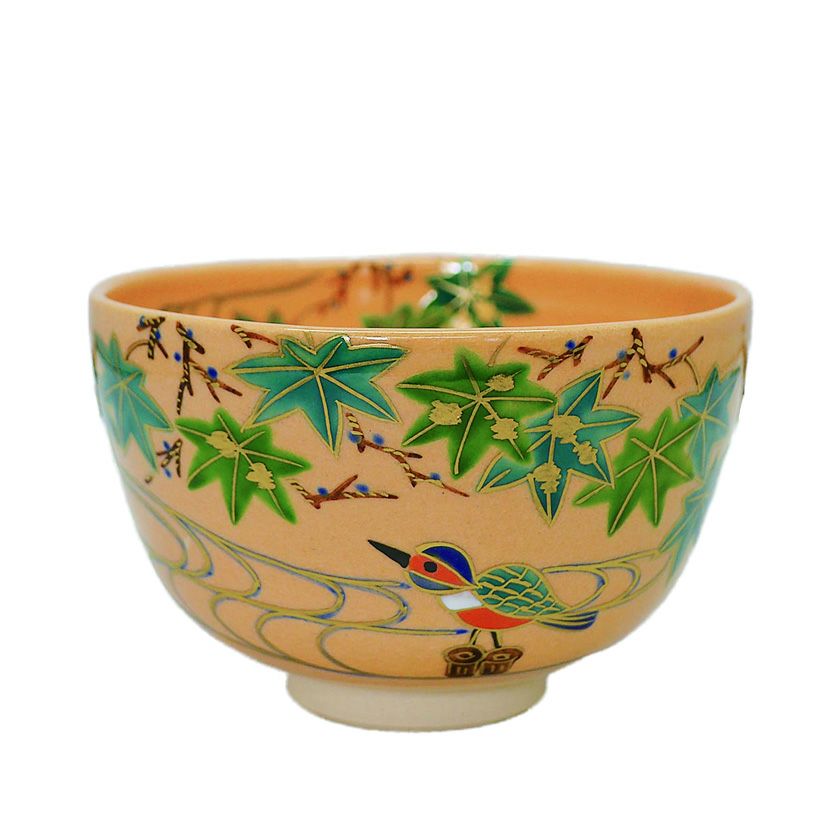 茶道具 抹茶茶碗（まっちゃちゃわん） 色絵茶碗 青楓に翡翠 鈴木 一点 抹茶茶碗は茶の湯文化である表千家・裏千家の茶道具や抹茶を専門に扱う千紀園（せんきえん）が通販で販売しています。茶会また初心者向けのお稽古用にご利用いただける抹茶碗です。贈り物・ギフトにも人気です。