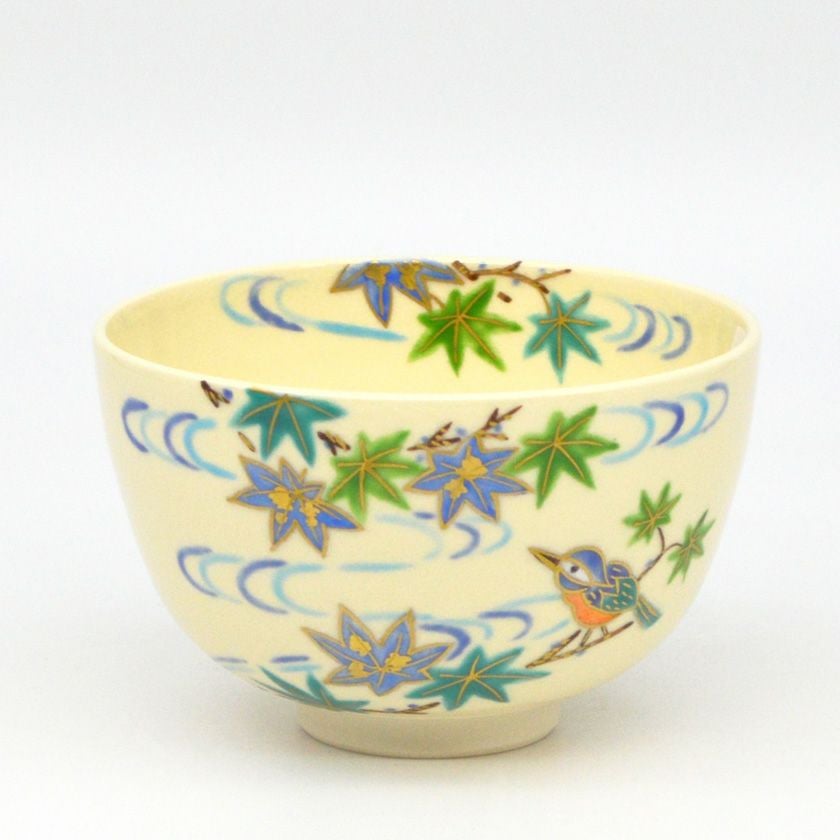 茶道具 抹茶茶碗（まっちゃちゃわん） 茶碗 仁清 青楓に翡翠 中山 喜白