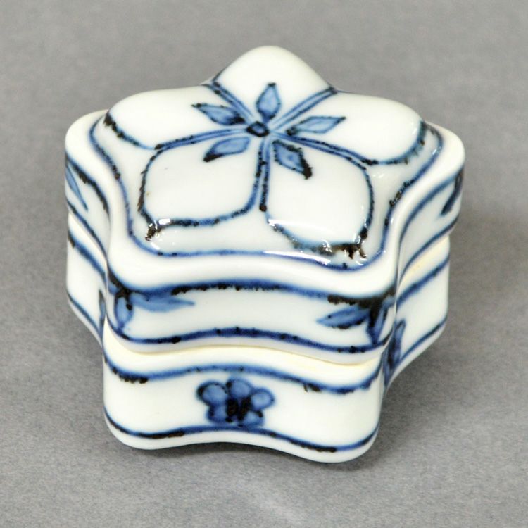 茶道具 香合（こうごう） 香合 染付桔梗 景徳鎮 王 懐英 | 千年の香り