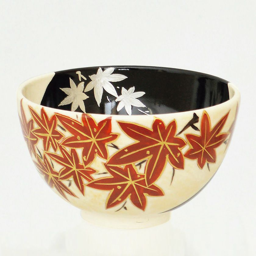 茶道具 抹茶茶碗（まっちゃちゃわん） 茶碗 掛分色絵 紅葉 今岡 都 抹茶茶碗は茶の湯文化である表千家・裏千家の茶道具や抹茶を専門に扱う千紀園（せんきえん）が通販で販売しています。茶会また初心者向けのお稽古用にご利用いただける抹茶碗です。贈り物・ギフトにも人気です。
