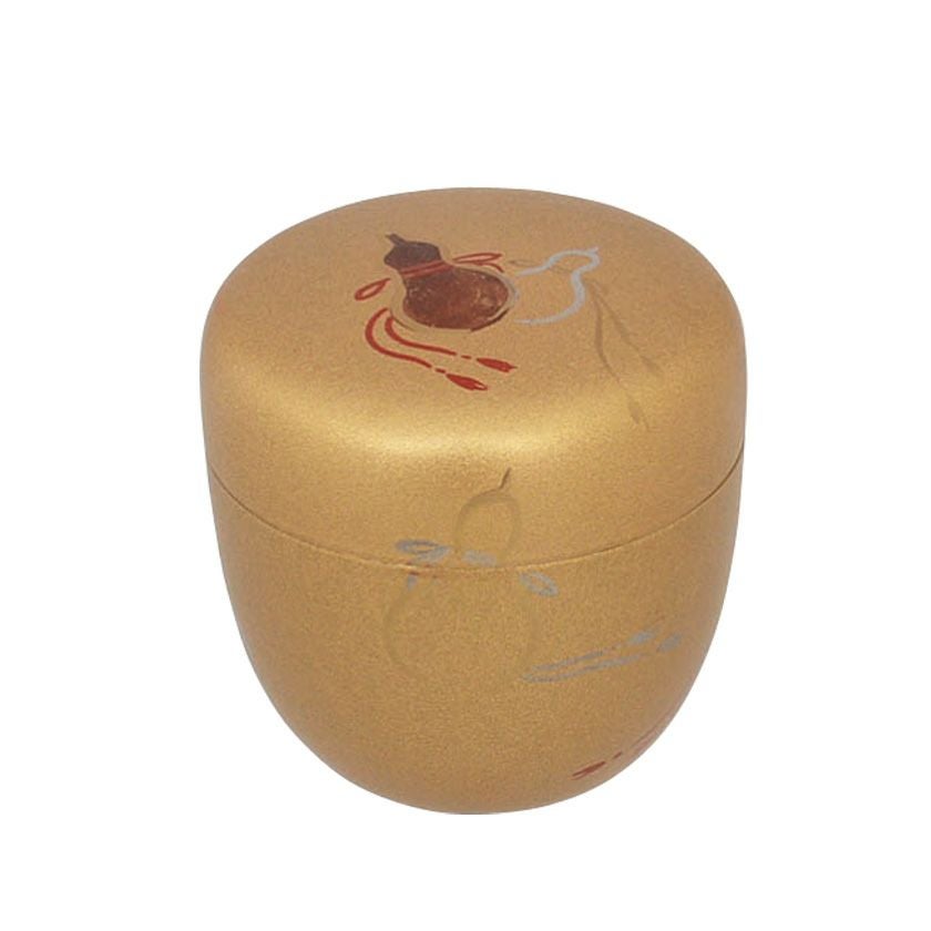 茶道具 薄茶器（うすちゃき） 梨子地中棗 六瓢蒔絵 （内梨子地） 樹脂