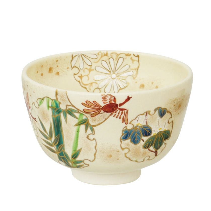 茶道具 抹茶茶碗（まっちゃちゃわん） 茶碗 色絵 菊桐鳳凰 加藤 永山