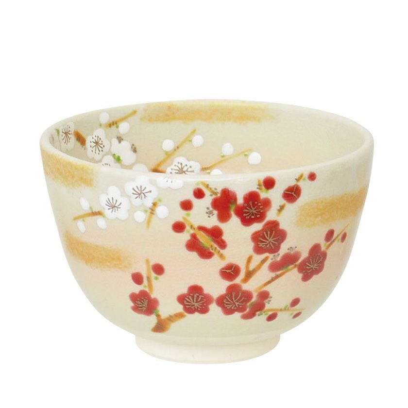 茶道具 抹茶茶碗（まっちゃちゃわん） 茶碗 色絵 紅白梅 加藤 起楽