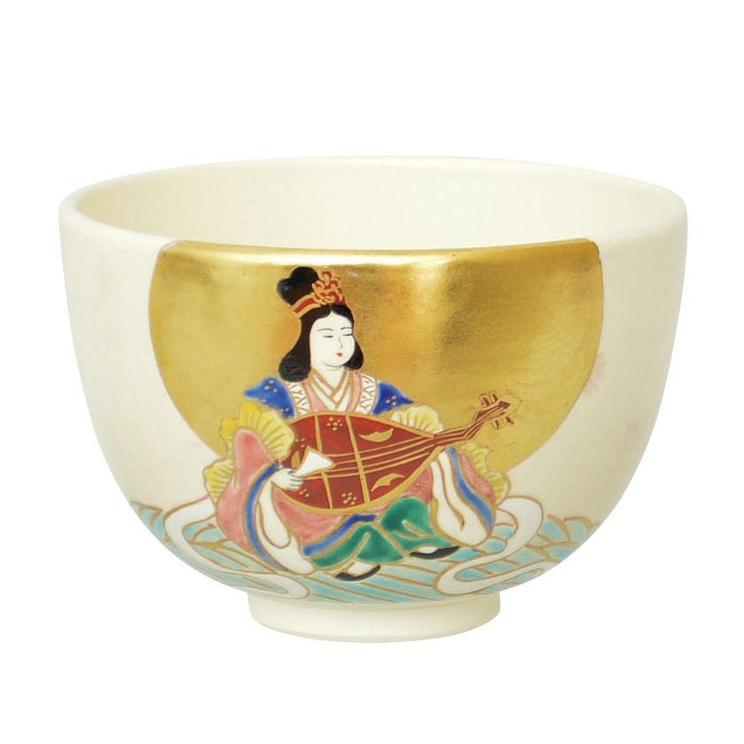 茶道具 抹茶茶碗（まっちゃちゃわん） 茶碗 色絵 弁財天 今岡 都 干支 巳（み、蛇、へび） 抹茶茶碗は茶の湯文化である表千家・裏千家の茶道具や抹茶を専門に扱う千紀園（せんきえん）が通販で販売しています。茶会また初心者向けのお稽古用にご利用いただける抹茶碗です。贈り物・ギフトにも人気です。