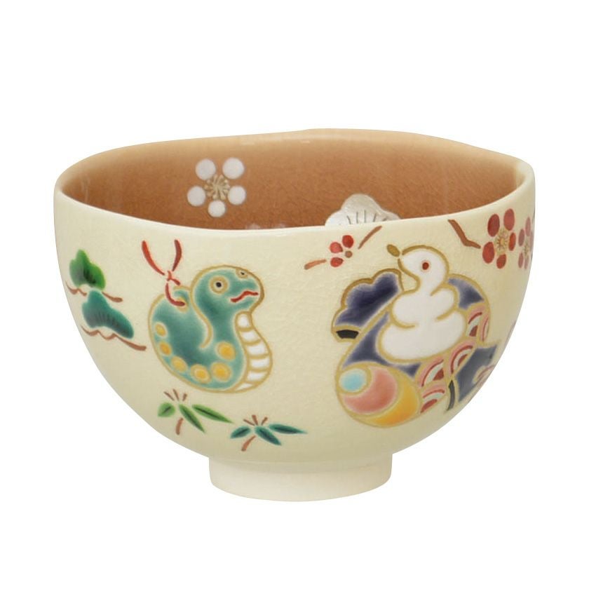 茶道具 抹茶茶碗（まっちゃちゃわん） 茶碗 掛分色絵 干支玩具（巳） 新井 京華 干支 巳（み、蛇、へび） 抹茶茶碗は茶の湯文化である表千家・裏千家の茶道具や抹茶を専門に扱う千紀園（せんきえん）が通販で販売しています。茶会また初心者向けのお稽古用にご利用いただける抹茶碗です。贈り物・ギフトにも人気です。