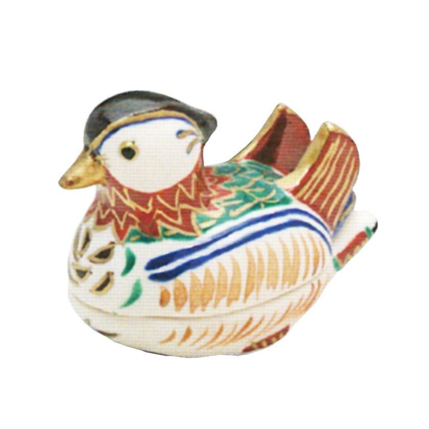 Ｔ９６１　香合　『金襴手　横笛香合』『芳正 造』　共箱　茶道具 茶道具 香合（こうごう） 鴛鴦 香合 橋本永豊 | 千年の香り 千紀園