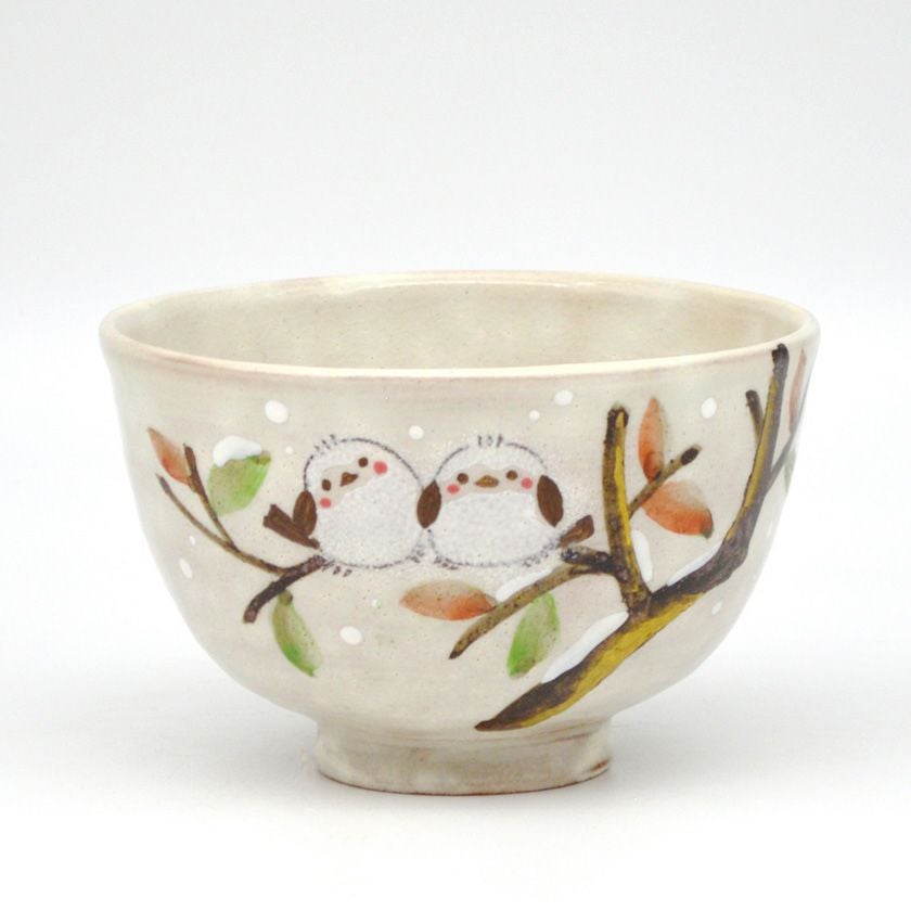 茶道具 抹茶茶碗（まっちゃちゃわん） 茶碗 粉引 シマエナガ 清和窯 