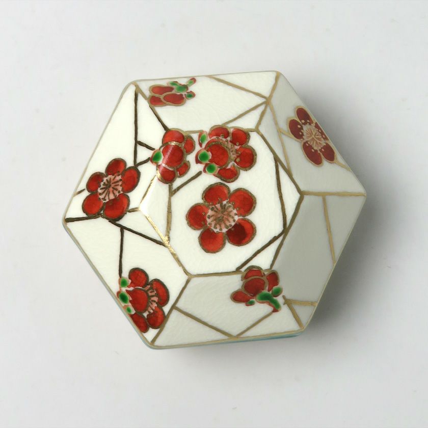 茶道具 香合（こうごう） 色絵 氷梅 香合 田中 方円 | 千年の香り 千紀園