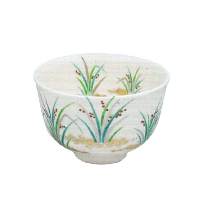 茶道具 抹茶茶碗（まっちゃちゃわん） 色絵 吉祥草（キチジョウソウ） 茶碗 田中 方円 抹茶茶碗は茶の湯文化である表千家・裏千家の茶道具や抹茶を専門に扱う千紀園（せんきえん）が通販で販売しています。茶会また初心者向けのお稽古用にご利用いただける抹茶碗です。贈り物・ギフトにも人気です。