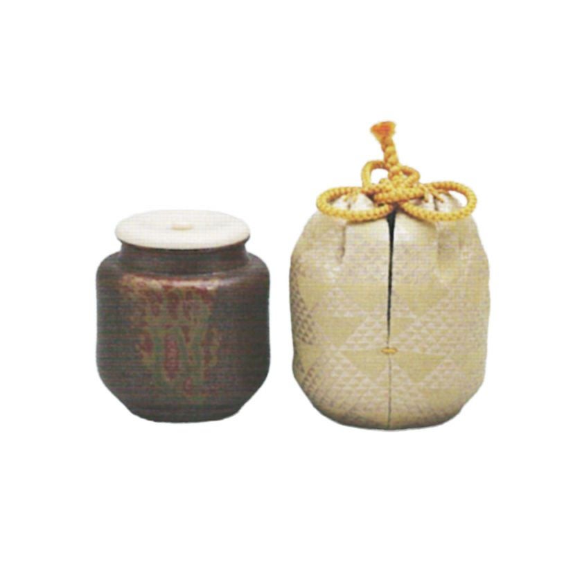 茶道具　平安東山　笹田仁史作　翁写　茶入　仕覆付　共箱　V　R6121 肩衝茶入 平安 笹田仁史（作） 牙蓋 仕覆 共箱 未使用 | 古美術ささき