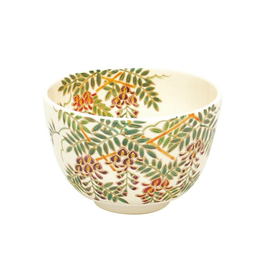 加藤委作品　抹茶茶碗 茶道具 抹茶茶碗（まっちゃちゃわん） 茶碗 色絵 藤棚 加藤 悠楽