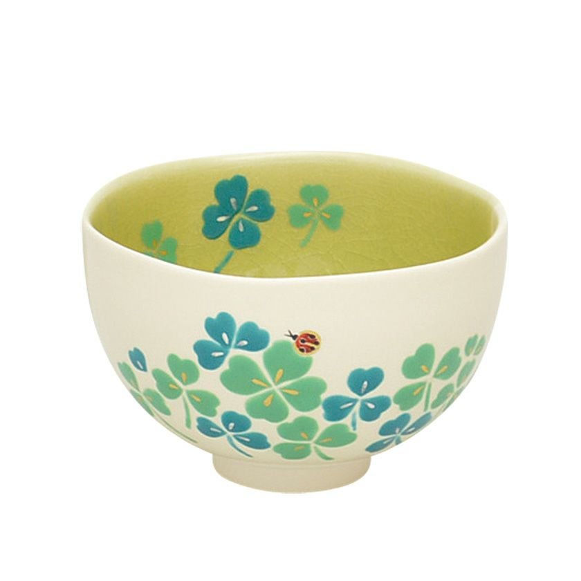 茶道具 抹茶茶碗（まっちゃちゃわん） 茶碗 掛分色絵 四つ葉の