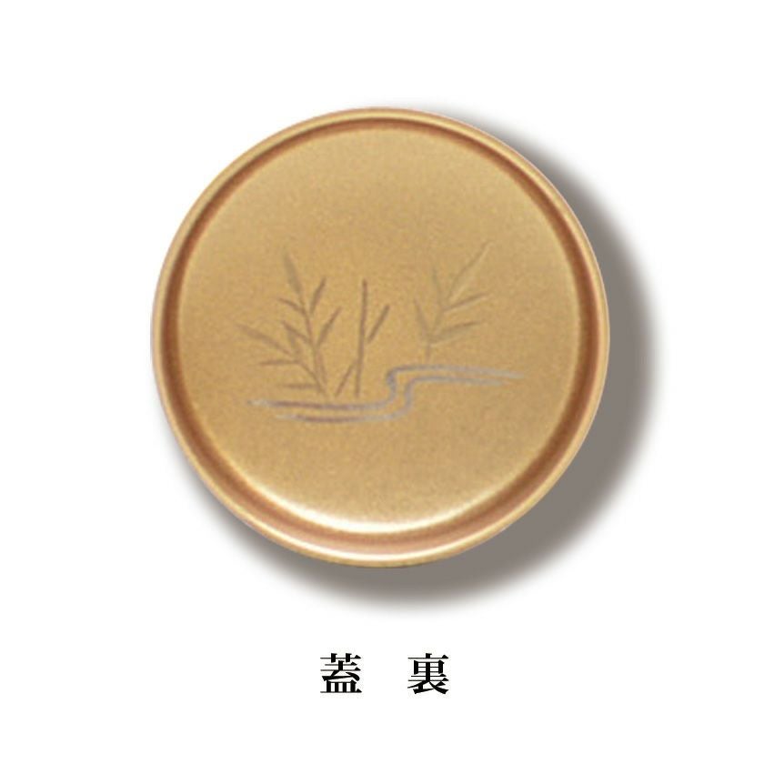 茶道具　木製　梨子地塗器据板 茶道具 薄茶器（うすちゃき） 梨子地中棗 あやめ蒔絵（内梨子地