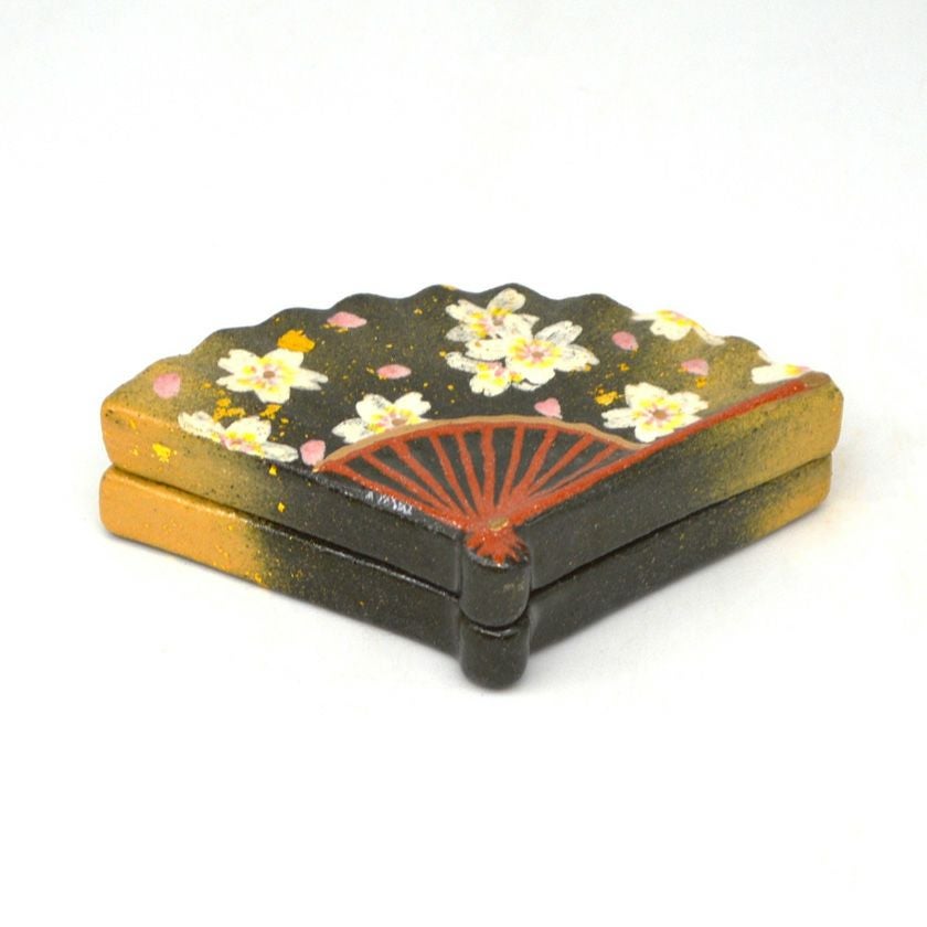 茶道具 香合（こうごう） 香合 扇面 桜 吉村 楽入 | 千年の香り 千紀園