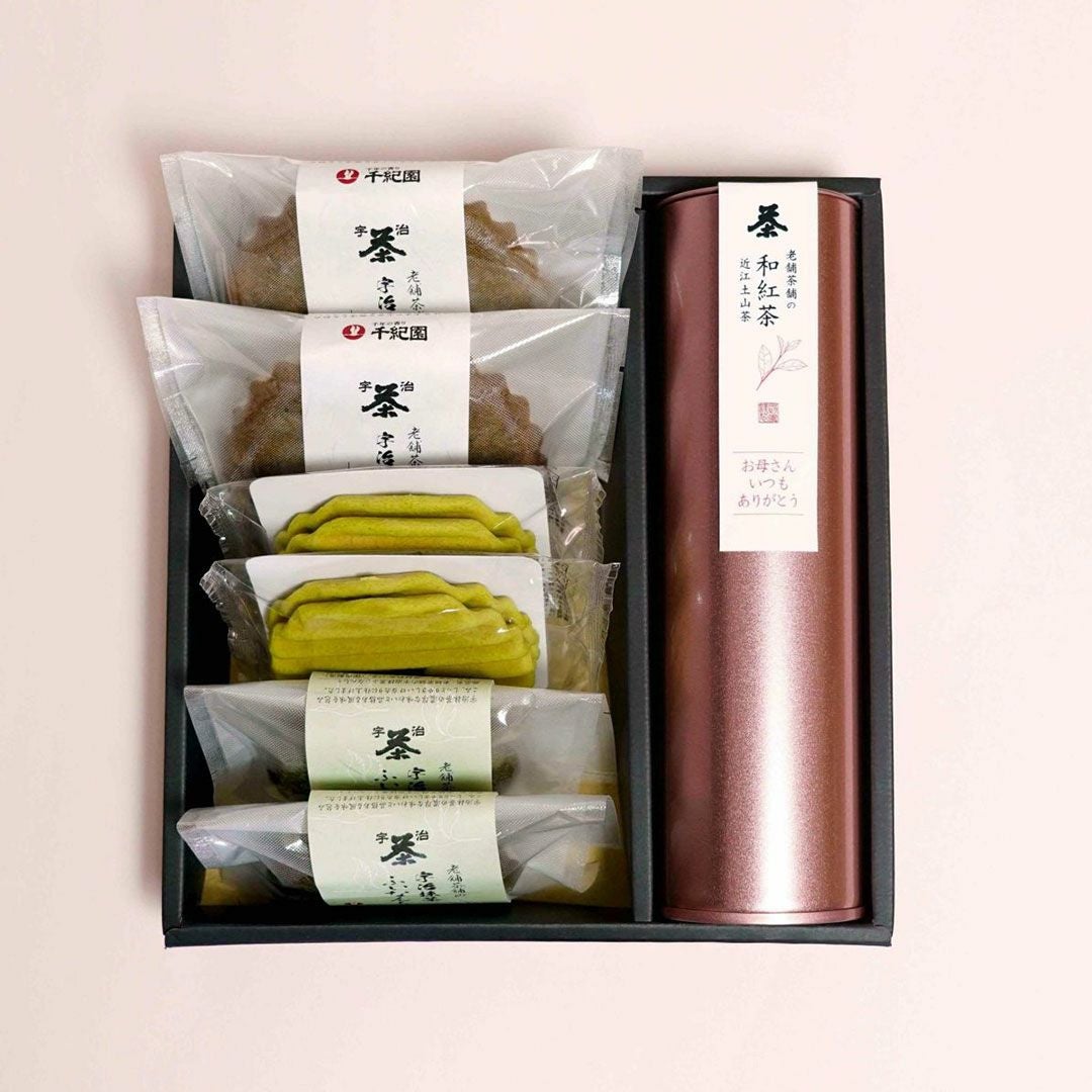 千紀園（せんきえん）の【母の日限定】和紅茶と宇治抹茶焼き菓子詰合せ＜母の日茶缶付＞