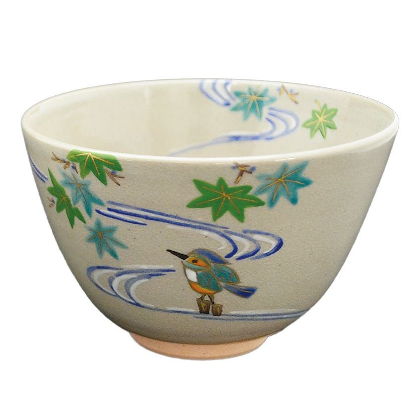 茶道具 抹茶茶碗（まっちゃちゃわん） 色絵茶碗 青楓に翡翠 木村 利斉