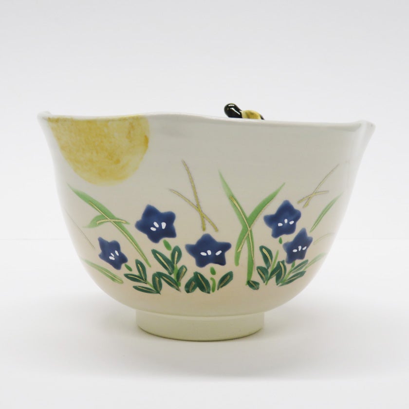 茶道具 抹茶茶碗（まっちゃちゃわん） 京焼 色絵茶碗 月に秋草 竹中 洸