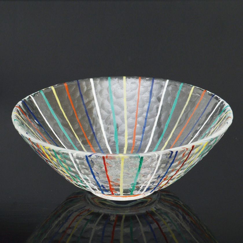 茶道具 平茶碗（ひらちゃわん） ガラス平茶碗 七色トクサ 【耐熱】 今岡 都 抹茶茶碗は茶の湯文化である表千家・裏千家の茶道具や抹茶を専門に扱う千紀園（せんきえん）が通販で販売しています。茶会また初心者向けのお稽古用にご利用いただける抹茶碗です。贈り物・ギフトにも人気です。