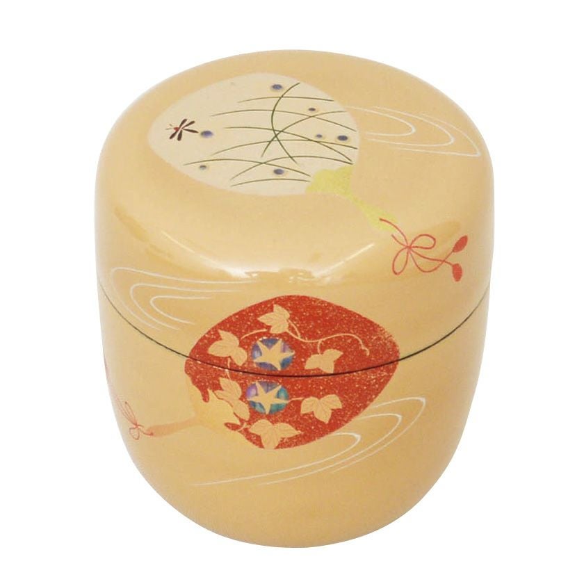 茶道具 薄茶器（うすちゃき） 白塗中棗 団扇蒔絵 今井 千鶴 | 千年の