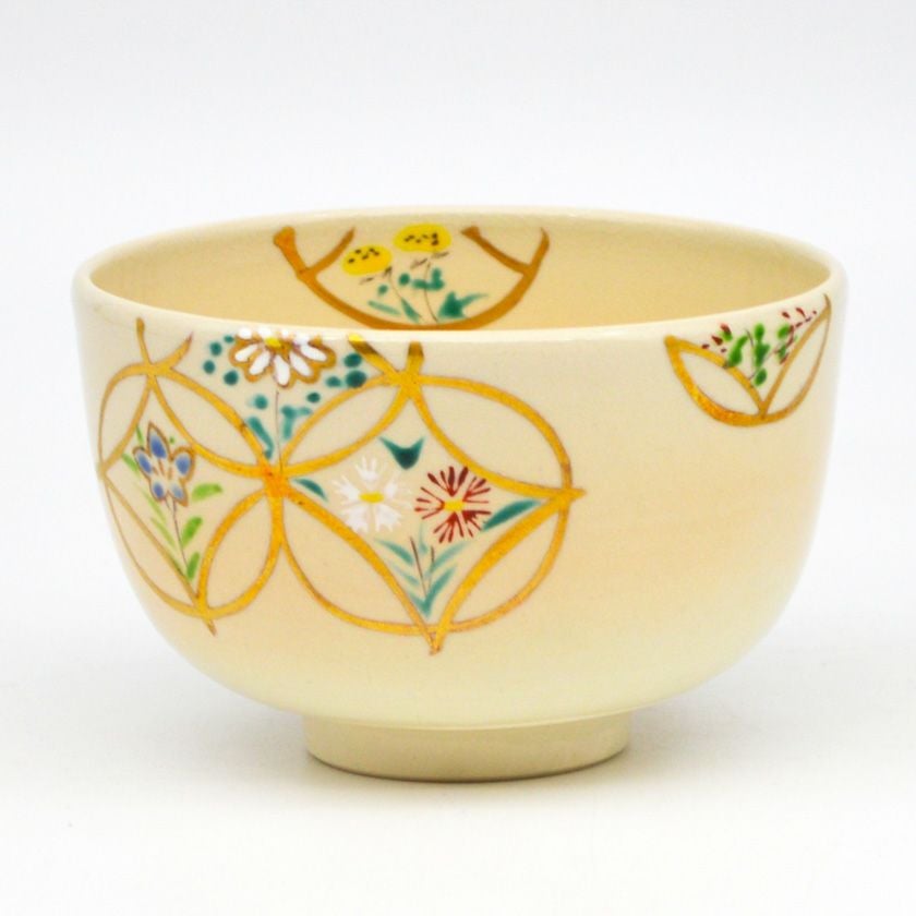 茶道具 小茶碗（こちゃわん） 利休茶碗 四季七宝 与平 抹茶茶碗は茶の湯文化である表千家・裏千家の茶道具や抹茶を専門に扱う千紀園（せんきえん）が通販で販売しています。茶会また初心者向けのお稽古用にご利用いただける抹茶碗です。贈り物・ギフトにも人気です。