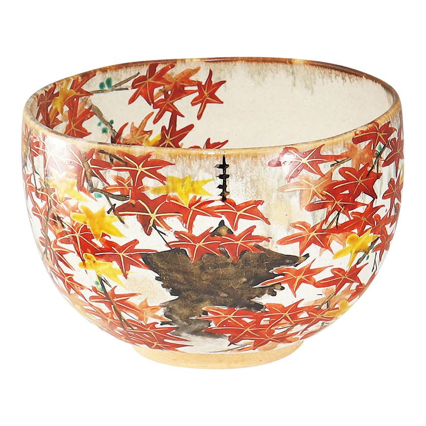 茶道具 抹茶茶碗（まっちゃちゃわん） 茶碗 乾山 嵯峨野紅葉 森下 秋彩 抹茶茶碗は茶の湯文化である表千家・裏千家の茶道具や抹茶を専門に扱う千紀園（せんきえん）が通販で販売しています。茶会また初心者向けのお稽古用にご利用いただける抹茶碗です。贈り物・ギフトにも人気です。