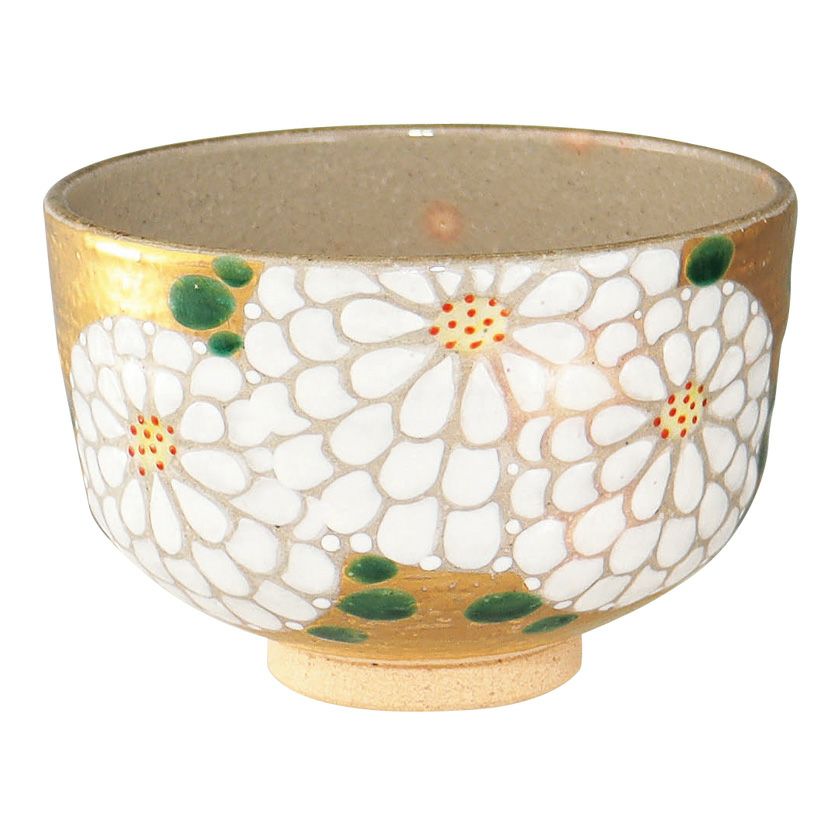 南口閑粋　金泥群鶴　茶碗 茶道具 抹茶茶碗（まっちゃちゃわん） 茶碗 金泥 菊置上 南口 閑粋