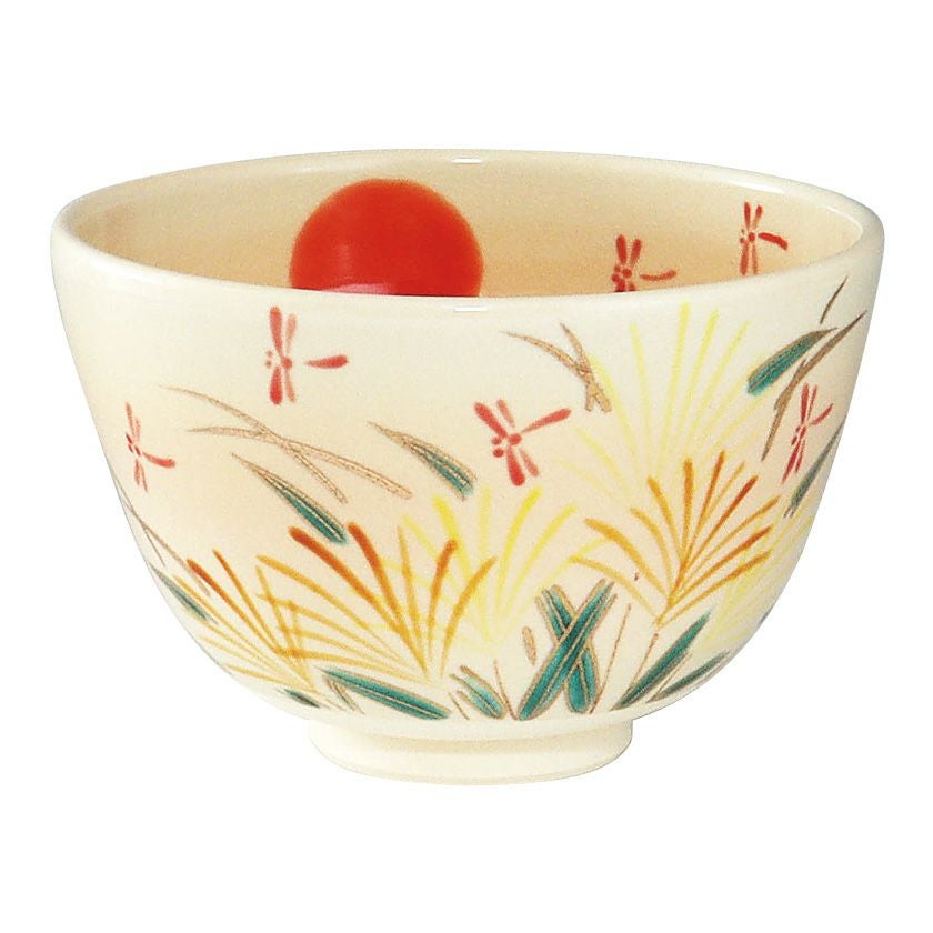 茶道具 抹茶茶碗（まっちゃちゃわん） 茶碗 色絵 赤とんぼ 加藤 起楽